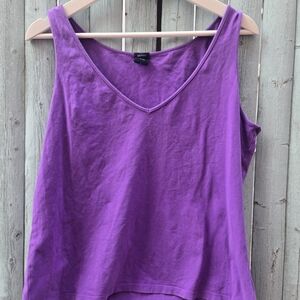 GAP Stretch V-Neck Tank Top Purple Sleeveless Casual Layering Essential - Large